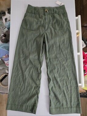 Maeve Olive Green Wide Leg Pocket Pants